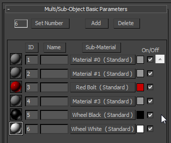 Multi-Subobject Material Parameters