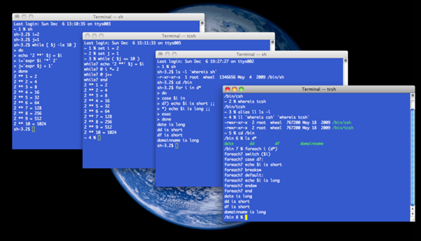 shell screen examples